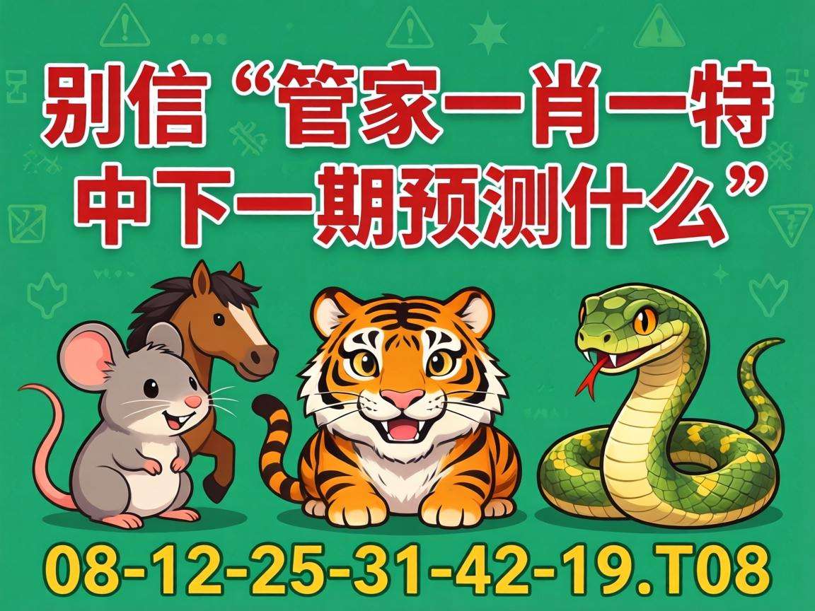 风险警示：别信“澳门管家一肖一特中下一期预测什么”是诈骗，搭配鼠虎蛇马08-12-25-31-42-19:T08