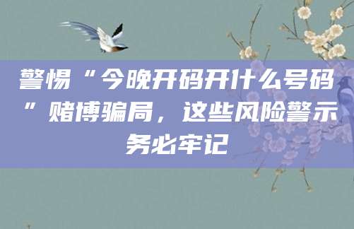 警惕“今晚开码开什么号码”赌博骗局，这些风险警示务必牢记