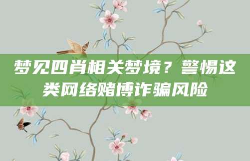 梦见四肖相关梦境？警惕这类网络赌博诈骗风险
