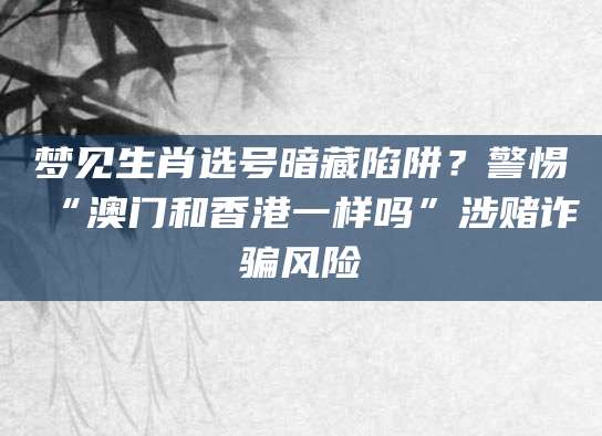 梦见生肖选号暗藏陷阱？警惕“澳门和香港一样吗”涉赌诈骗风险