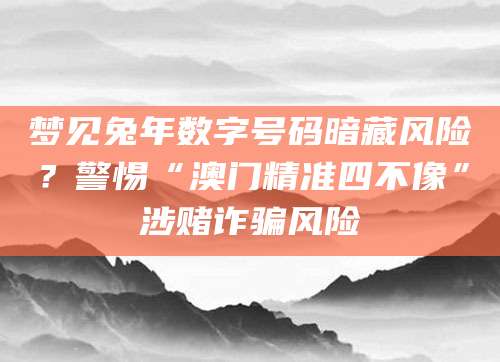 梦见兔年数字号码暗藏风险？警惕“澳门精准四不像”涉赌诈骗风险