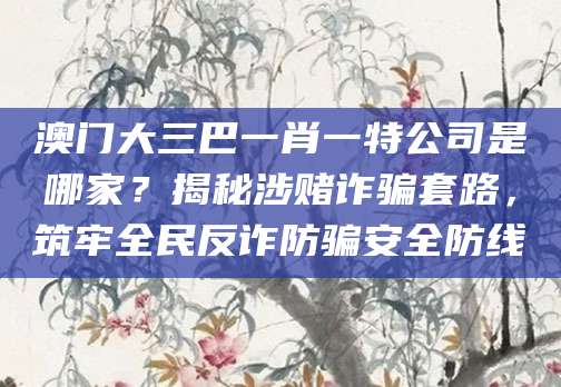 澳门大三巴一肖一特公司是哪家？揭秘涉赌诈骗套路，筑牢全民反诈防骗安全防线
