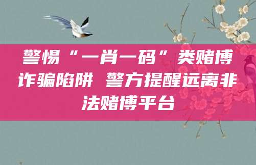 警惕“一肖一码”类赌博诈骗陷阱 警方提醒远离非法赌博平台