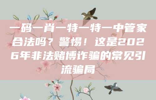 一码一肖一特一特一中管家合法吗？警惕！这是2026年非法赌博诈骗的常见引流骗局