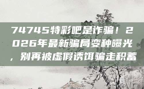 74745特彩吧是诈骗!2026年最新骗局变种曝光,别再被虚假诱饵骗走积蓄